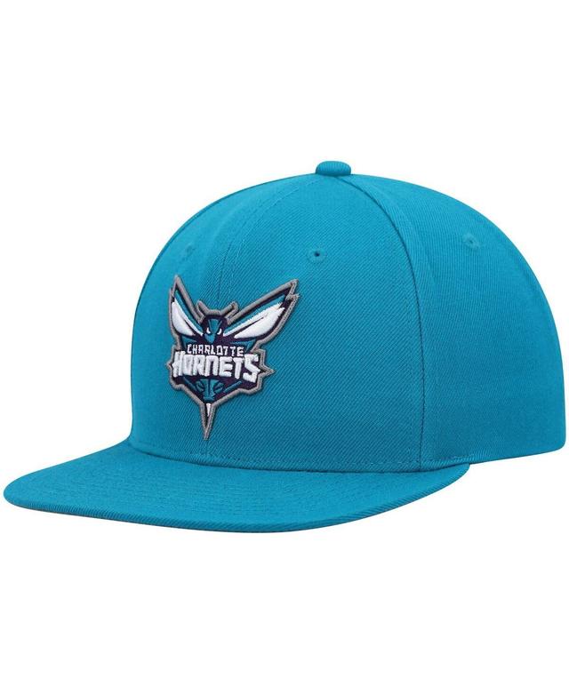 Mens Mitchell & Ness Teal Charlotte Hornets Ground 2.0 Snapback Hat Product Image