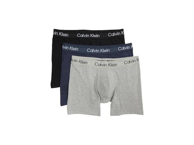 Calvin Klein Underwear Khakis Cotton Stretch Boxer Brief 3-Pack Speakeasy/Grey Heather) Men's Underwear Product Image