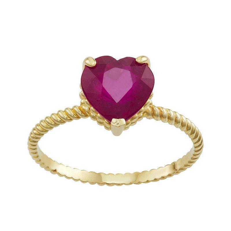 Tiara 10k Gold Ruby Twist Ring, Womens Product Image