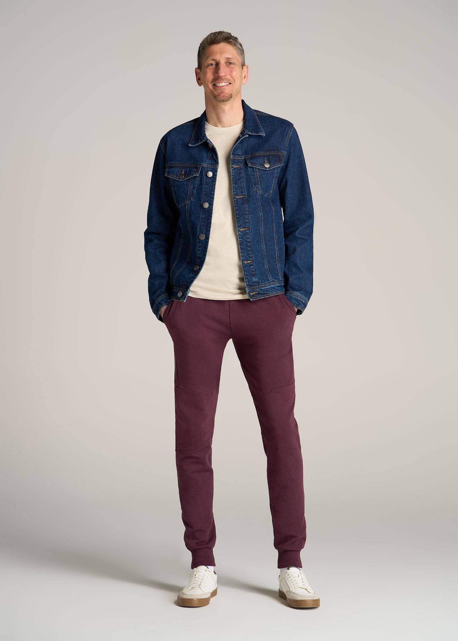 Wearever Fleece Joggers for Tall Men in Maroon Product Image