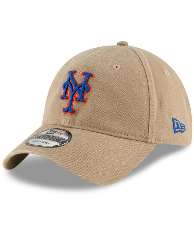 Mens New Era Khaki New York Mets Fashion Core Classic 9TWENTY Adjustable Hat, Beig/Green Product Image