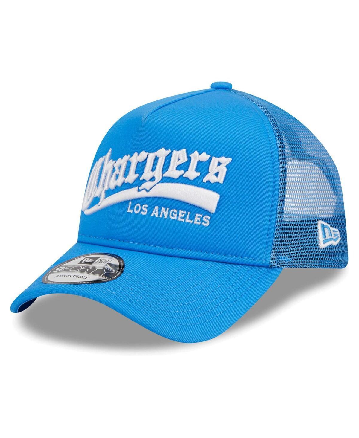 Mens New Era Powder Blue Los Angeles Chargers Caliber Trucker 9FORTY Adjustable Hat Product Image