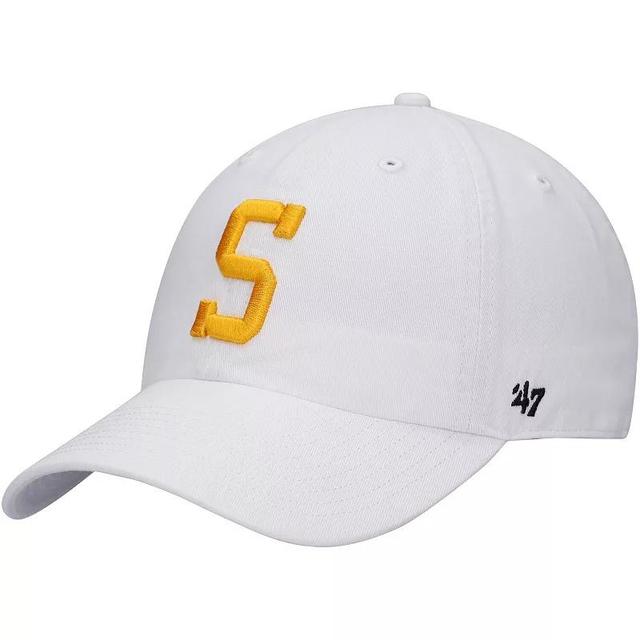 Mens White Pittsburgh Steelers Team Clean Up Adjustable Hat Product Image