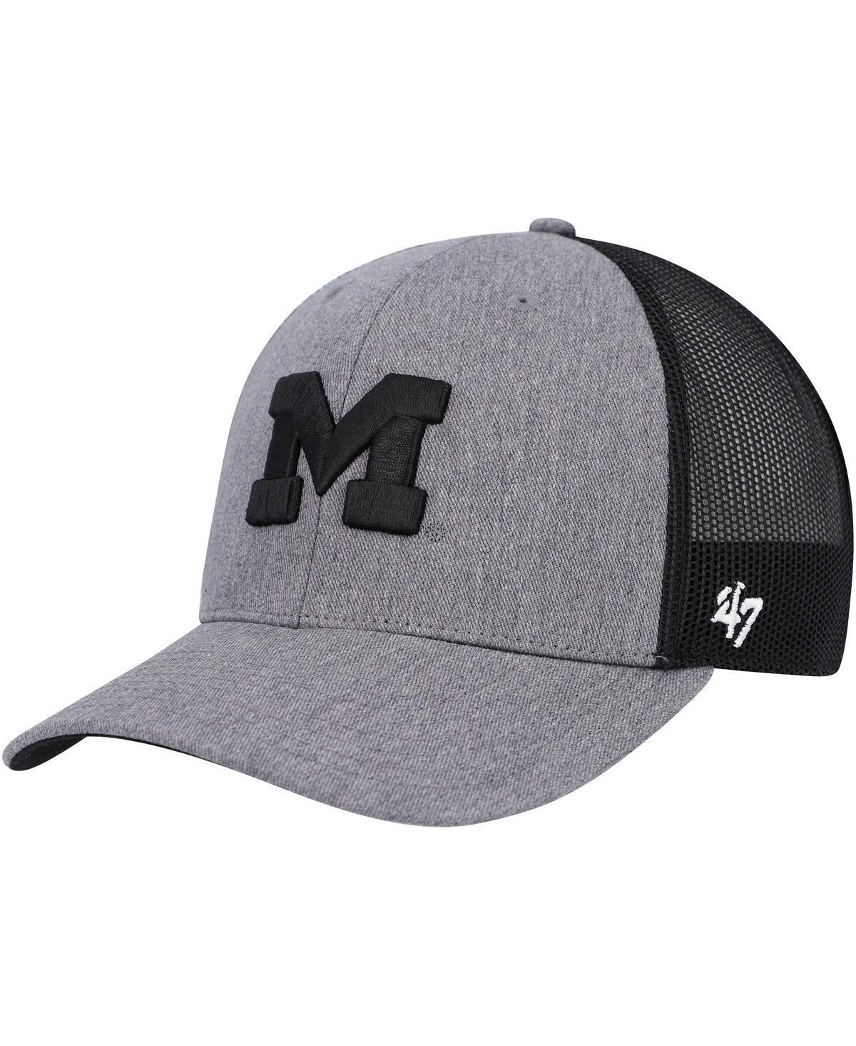 Mens 47 Brand Charcoal Michigan Wolverines Carbon Trucker Adjustable Hat Product Image