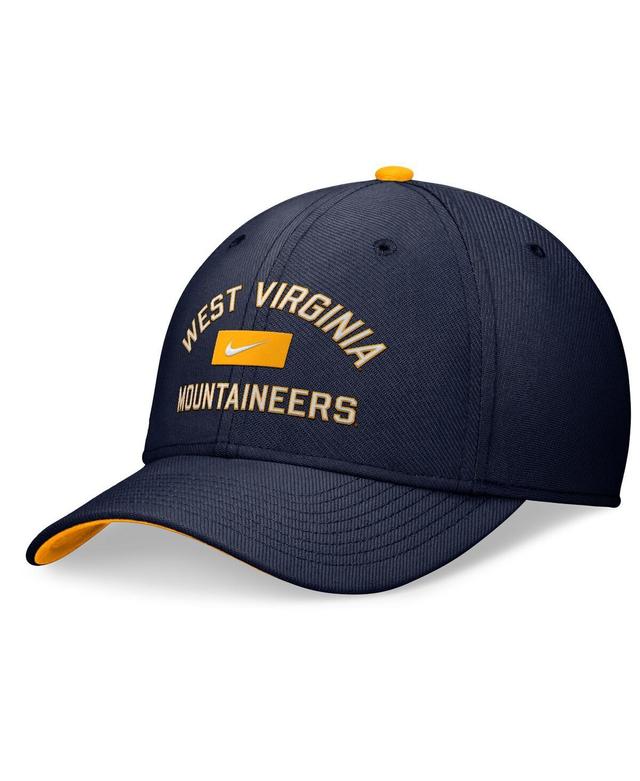 Nike Mens Navy West Virginia Mountaineers Primetime Rise Swoosh Flex Hat Product Image