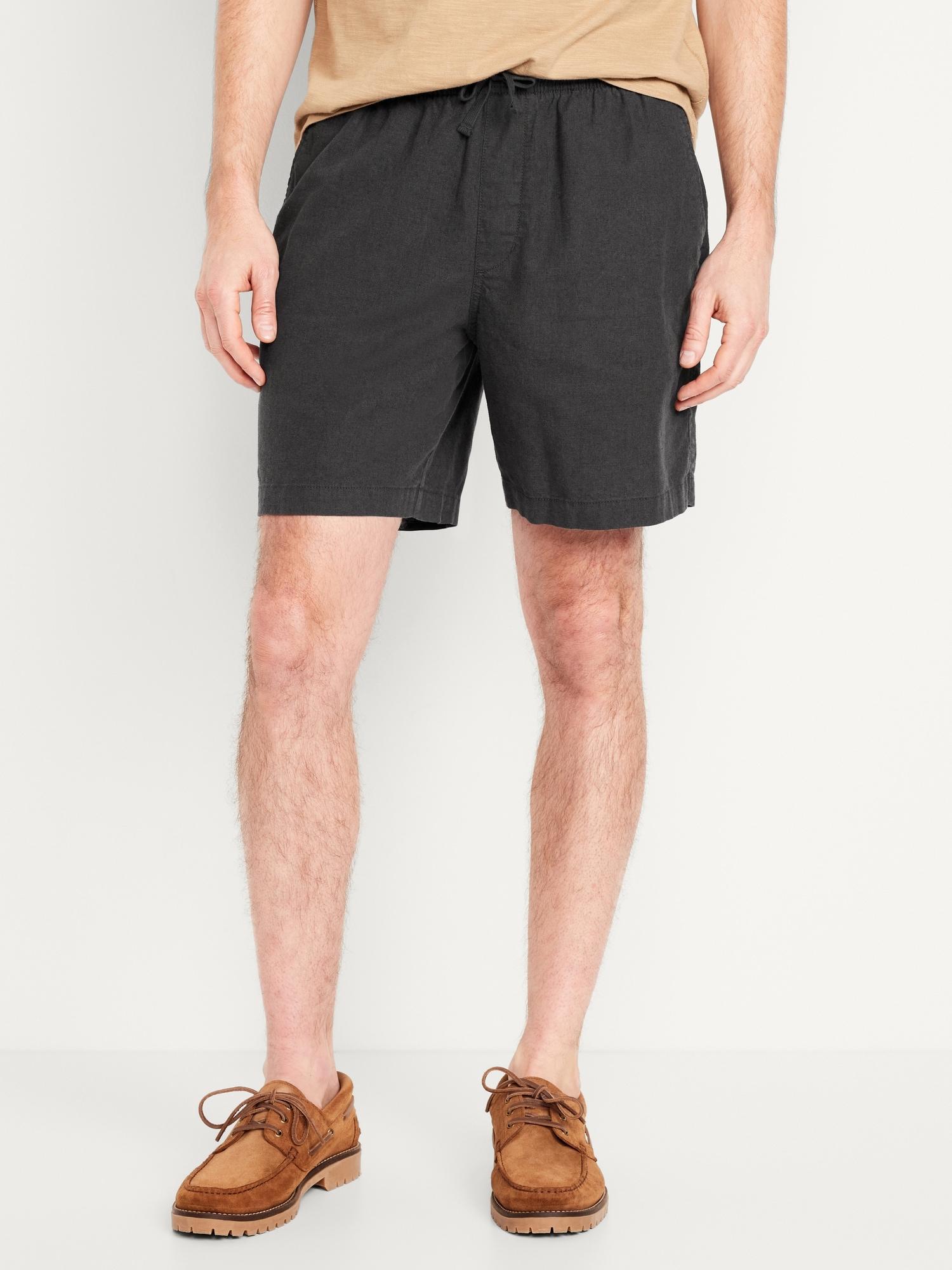 Linen-Blend Jogger Shorts for Men -- 7-inch inseam Product Image