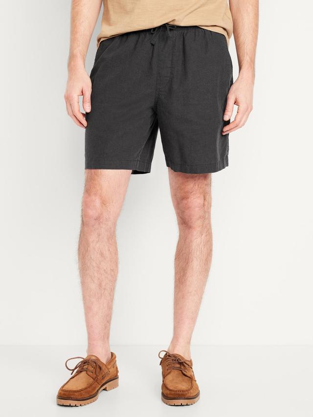 Linen-Blend Jogger Shorts -- 7-inch inseam Product Image