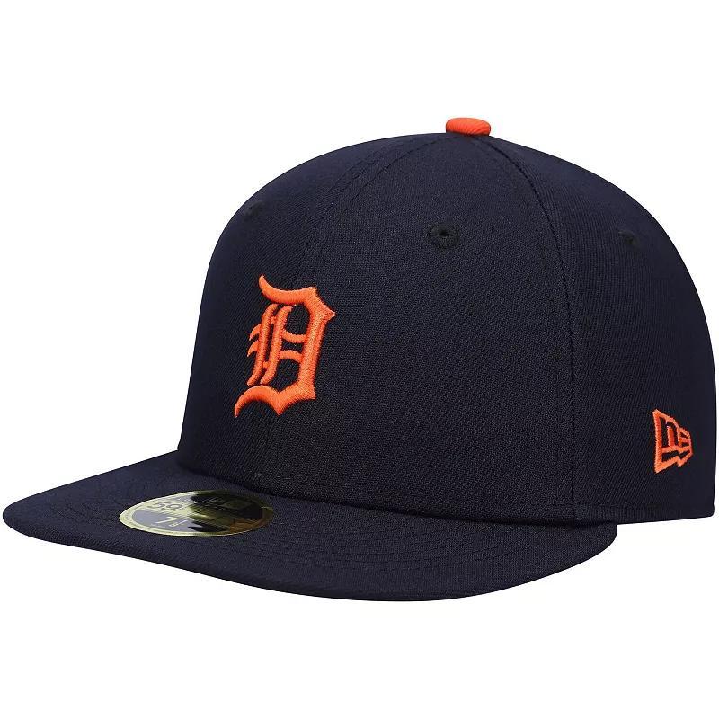 Mens New Era Detroit Tigers Authentic Collection On-Field Road Low Profile 59FIFTY Fitted Hat Blue Product Image