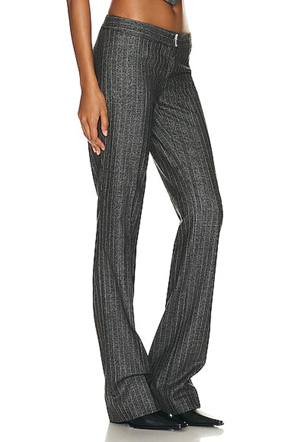 Zip Detailed Slim Trouser In Grey Product Image