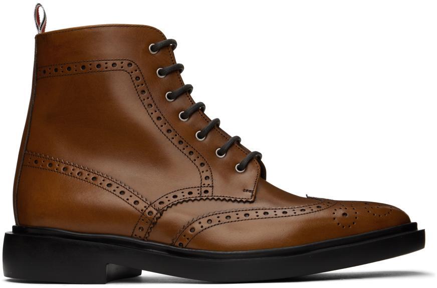 Brown Classic Wingtip Brogue Boots In 215 Med Brown product image