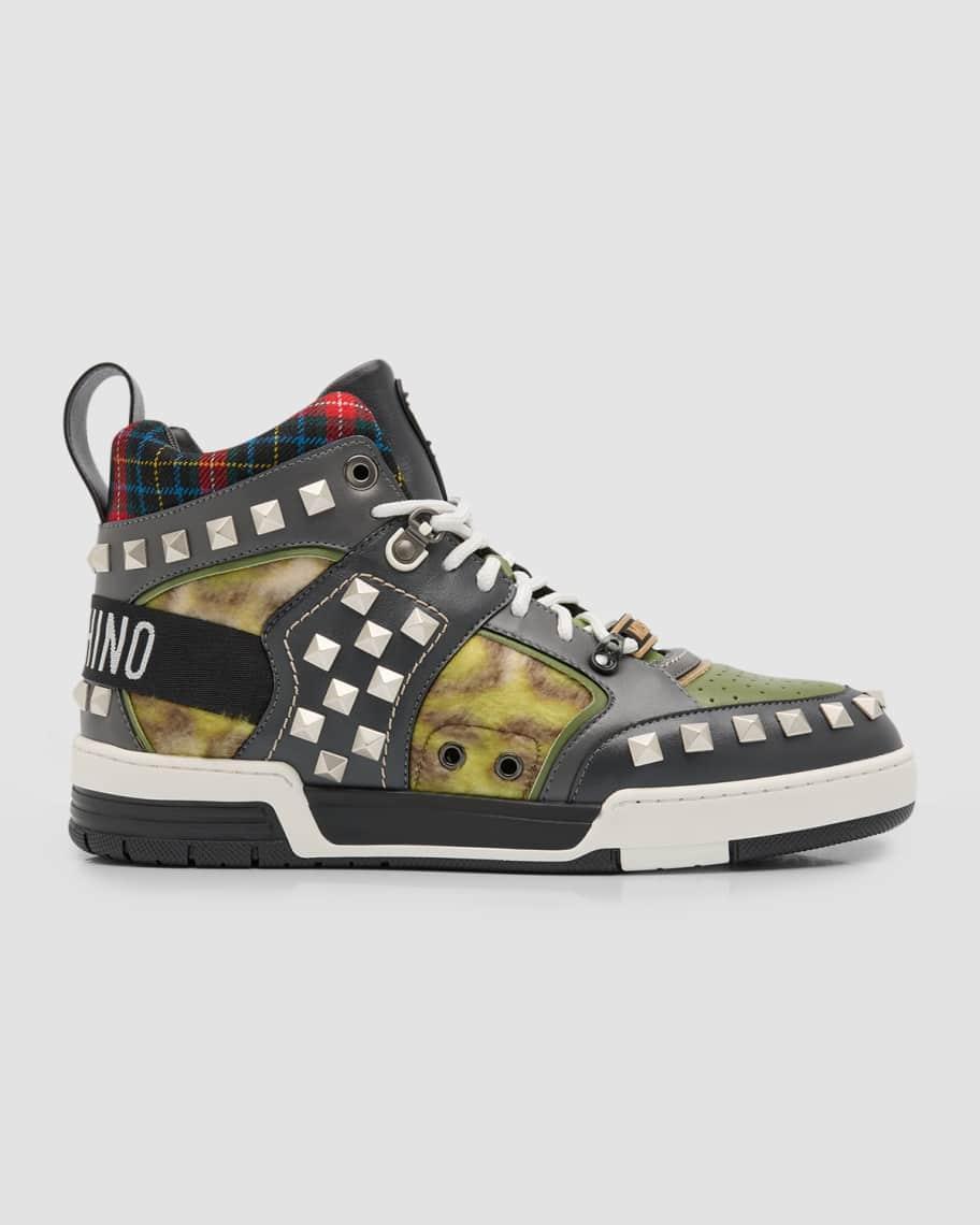 Men's Streetball Mixed-Media High-Top Sneakers Product Image