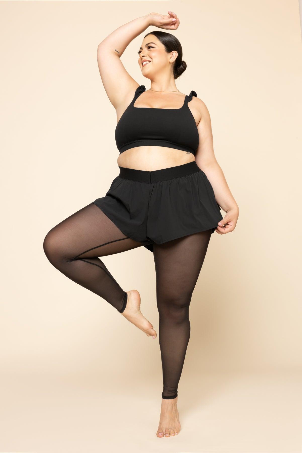 On the Run Ruffle Tights - Black Product Image