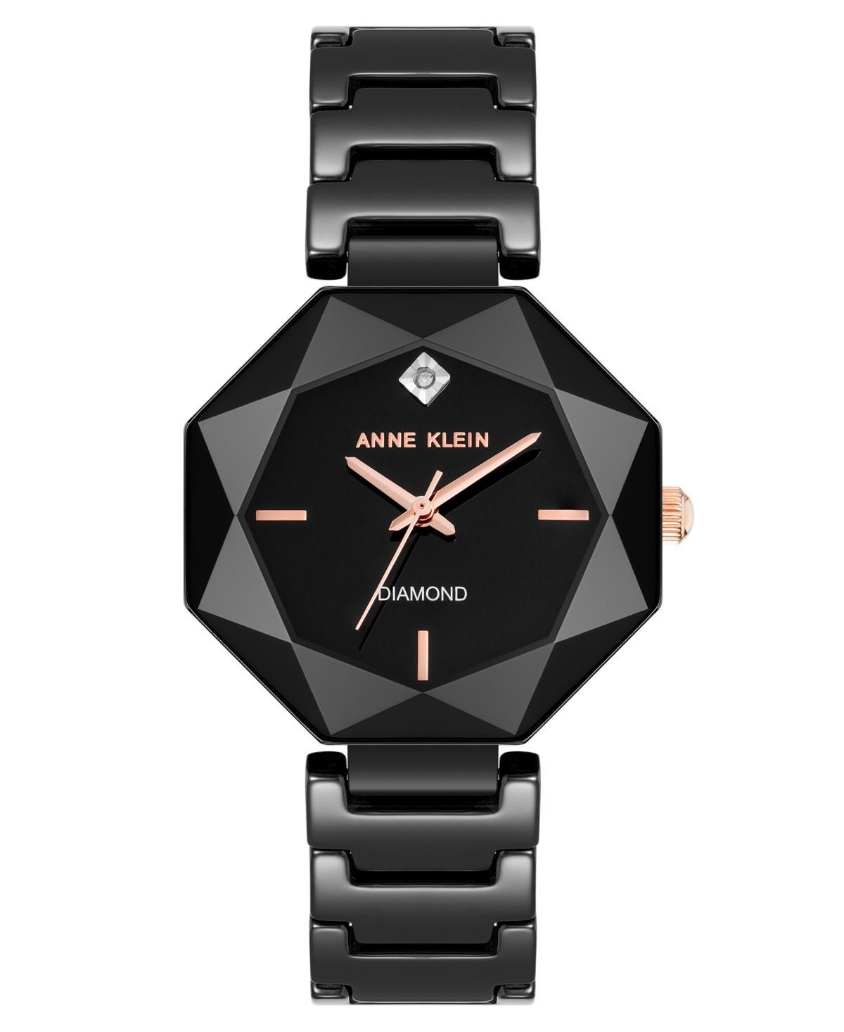 Anne Klein Womens Quartz Black Octagonal Ceramic Watch Product Image