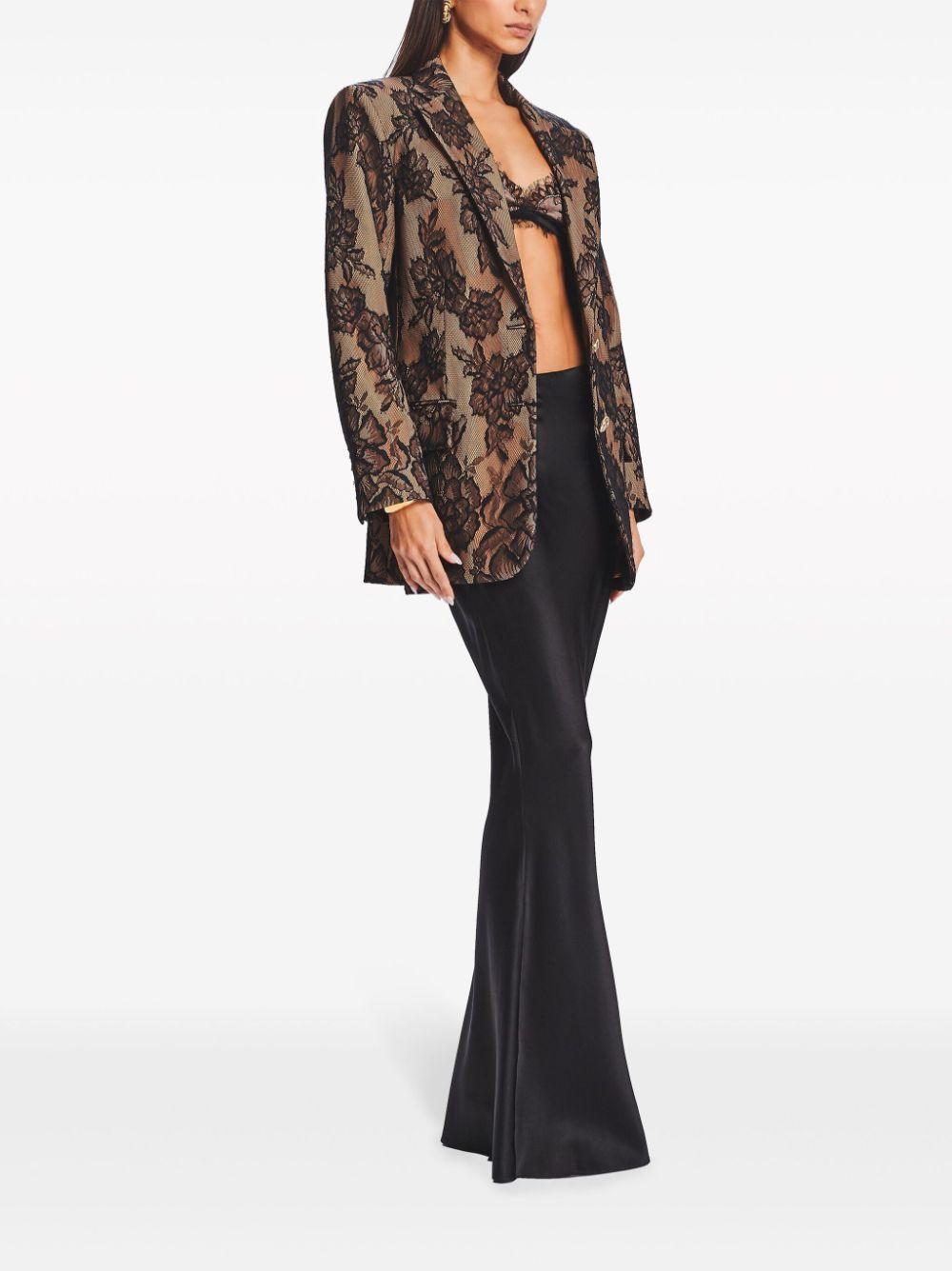 Ophelia Lace-overlay Blazer In Tannin Product Image