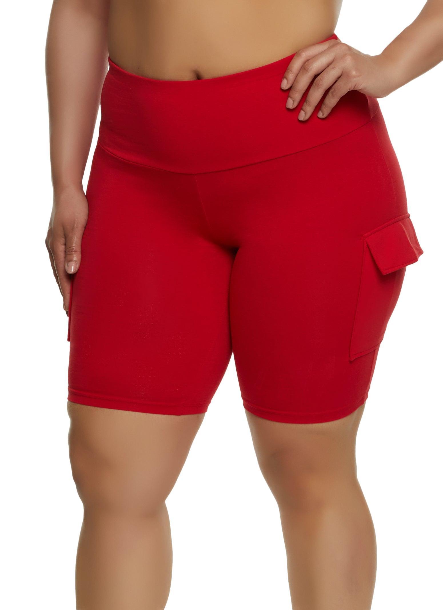 Womens Plus Size Cargo Pocket Bike Shorts Product Image