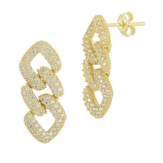 Sunkissed Sterling Cubic Zirconia Link Drop Earrings, Womens, Gold Product Image