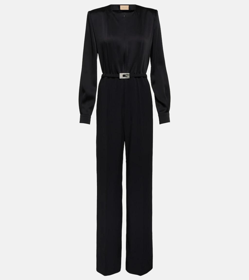 Viscose Blend Jumpsuit In Black Product Image