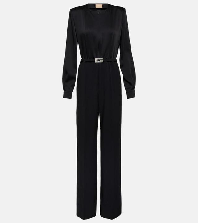 Viscose Blend Jumpsuit In Black Product Image