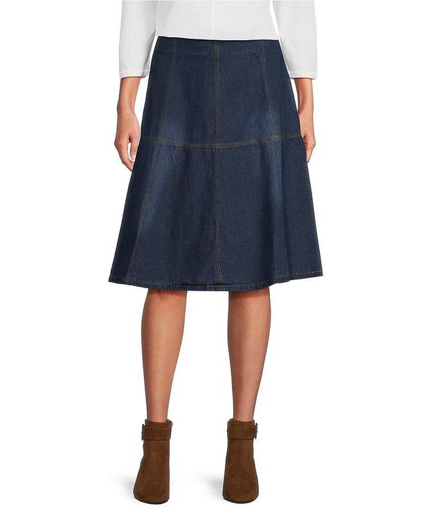 Westbound A-Line Midi Denim Skirt Product Image