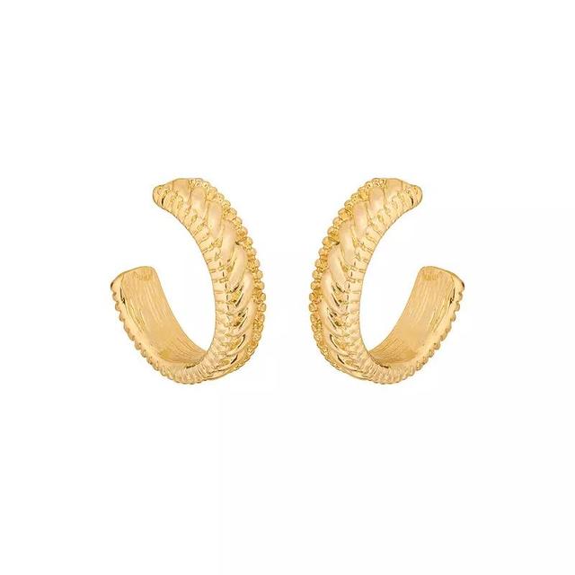 Emberly Gold Tone Braided Small Hoop Earrings, Womens, None Product Image