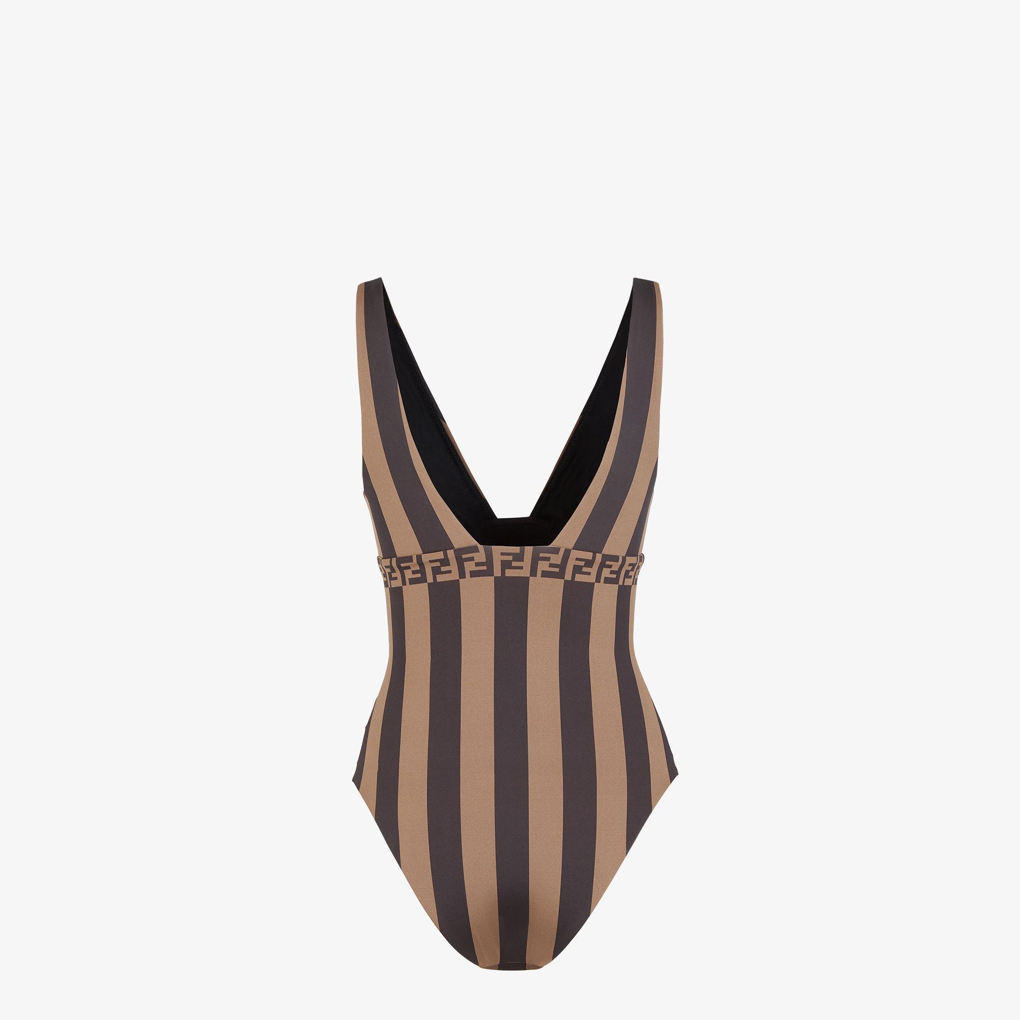 SwimsuitBrown Pequin Lycra® swimsuit Product Image