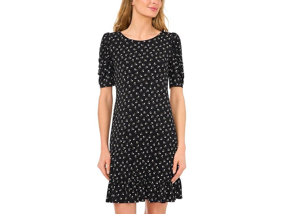 CeCe Printed Puff Sleeve Knit Dress (Rich ) Women's Dress Product Image