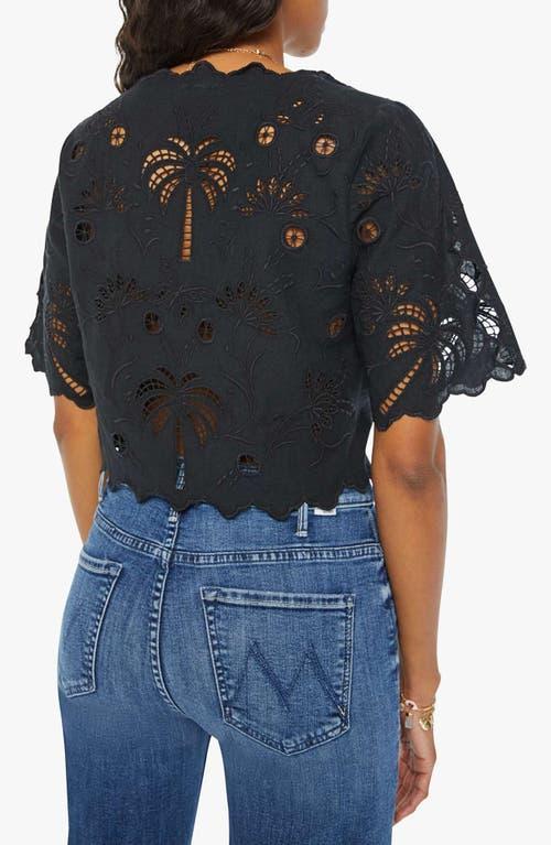 The Social Butterfly Drawstring Crop Top In Black Product Image