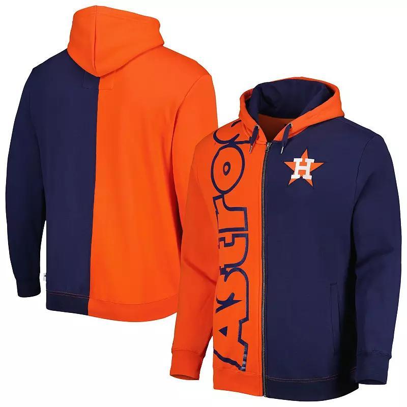 Mens Mitchell & Ness /Navy Houston Astros Fleece Full-Zip Hoodie Product Image