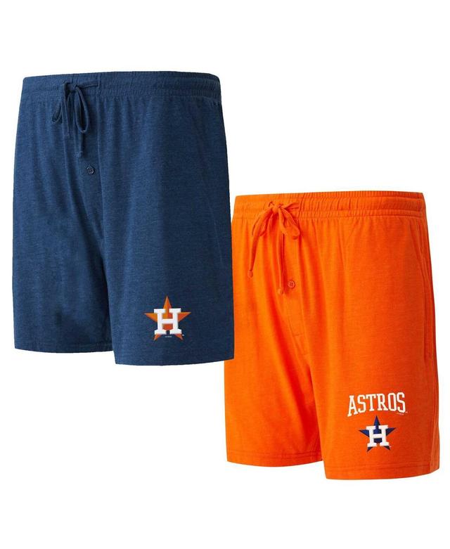 Mens Concepts Sport /Orange Houston Astros Two-Pack Meter Sleep Shorts Blue Product Image