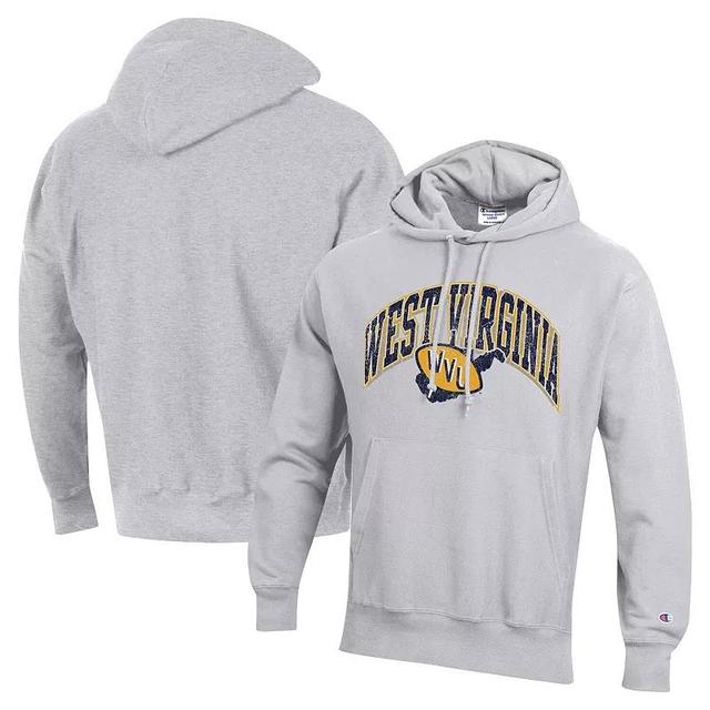 Mens Champion Heather Gray West Virginia Mountaineers Vault Late Night Reverse Weave Pullover Hoodie Product Image