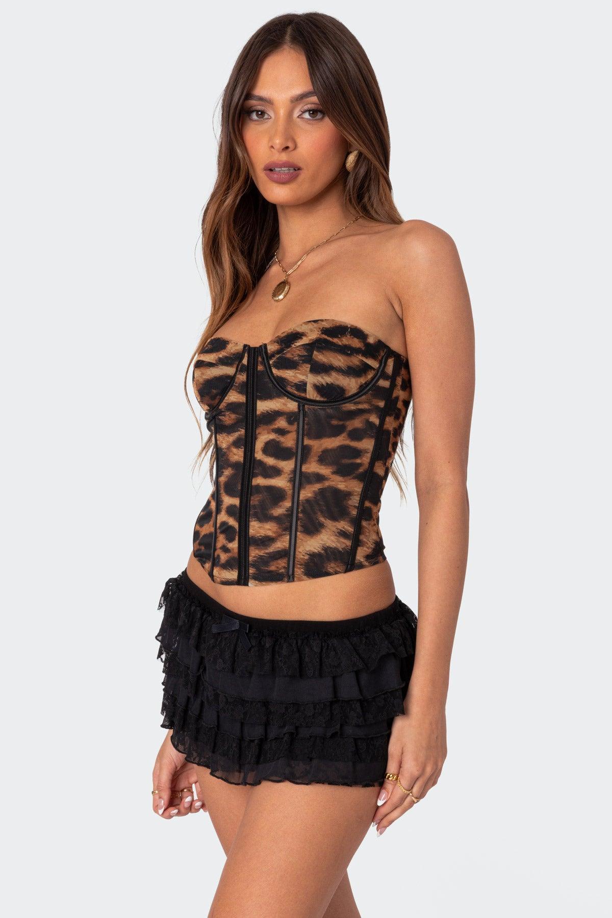 Lennox Leopard Print Mesh Corset Product Image