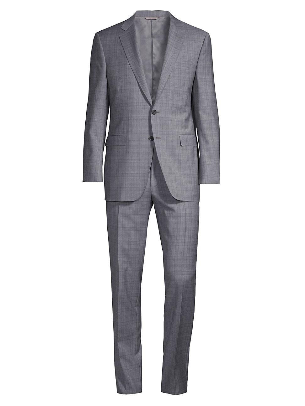 Mens Siena Plaid Classic-Fit Wool Suit Product Image