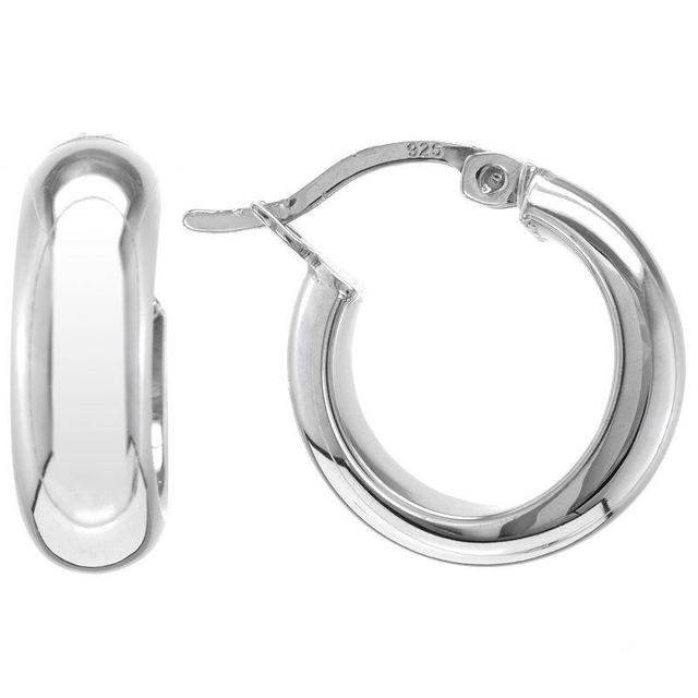 Judy Crowell Sterling Silver Tube Hoop Earrings, Womens Product Image