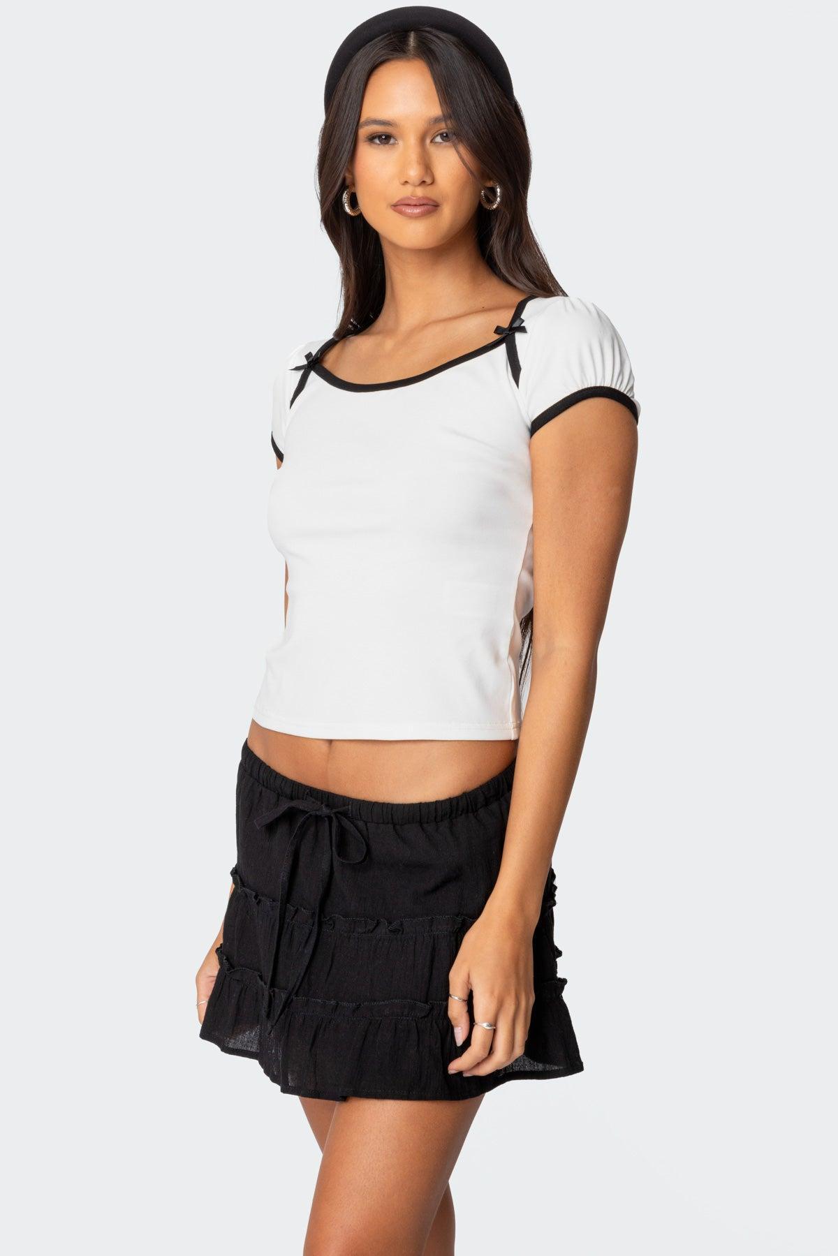 Rashelle Contrast Bow Top Product Image