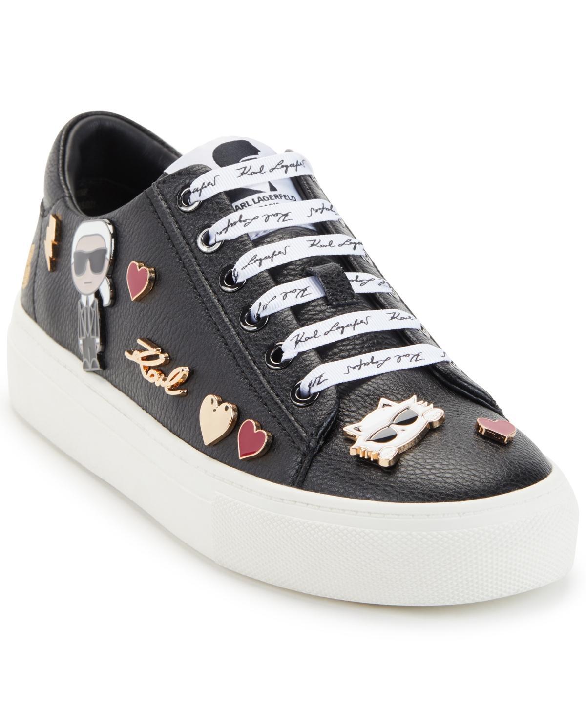 KARL LAGERFELD PARIS Cate Pins Leather Sneakers Product Image