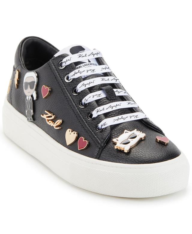 KARL LAGERFELD PARIS Cate Pins Leather Sneakers Product Image