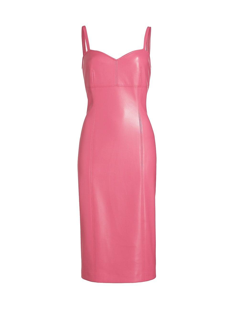 Womens The Amari Faux Leather Midi-Dress Product Image