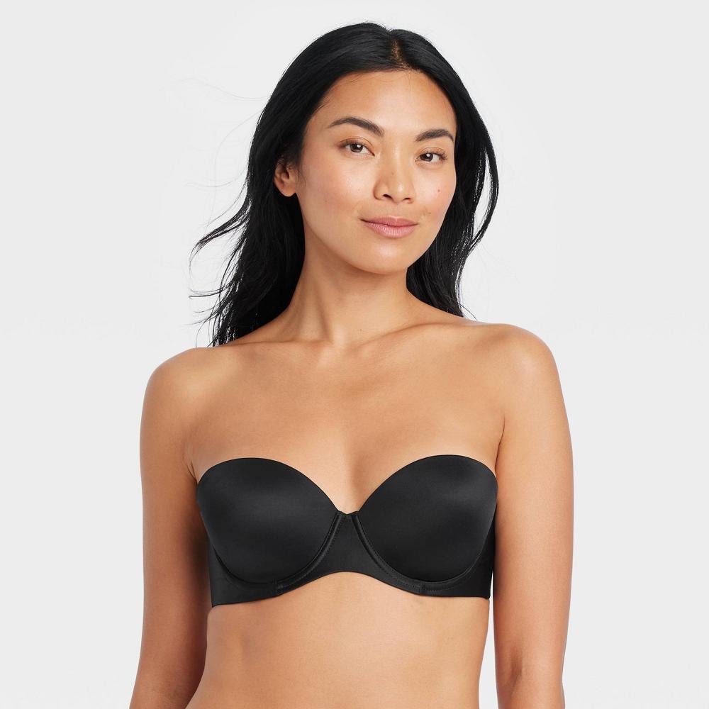 Womens Lightly Lined Strapless Bra - Auden Black 34A Product Image