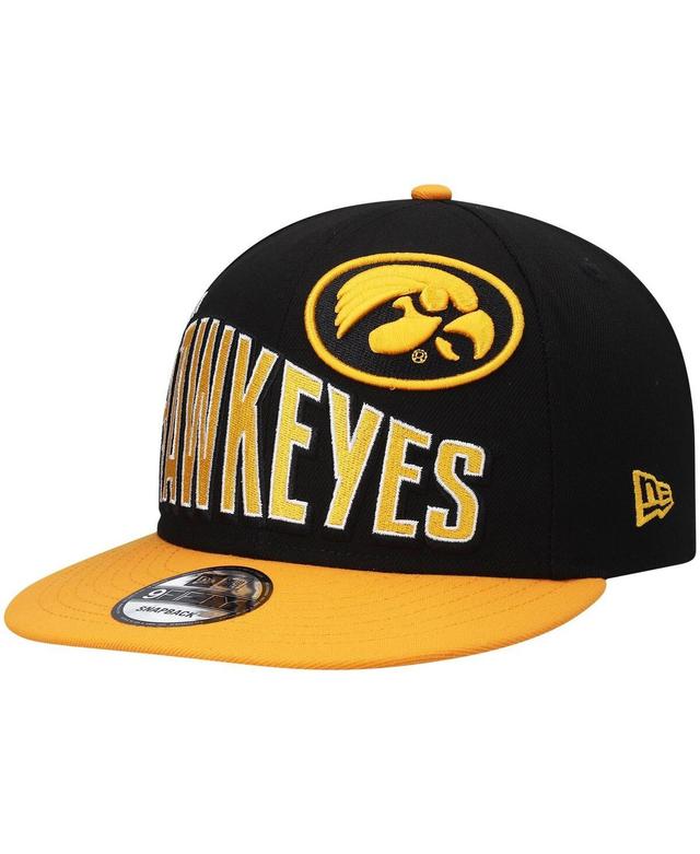 Mens New Era Black Iowa Hawkeyes Two-Tone Vintage-Like Wave 9FIFTY Snapback Hat Product Image