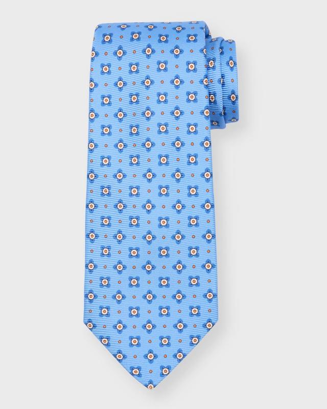 Mens Small Flower Silk Tie Product Image