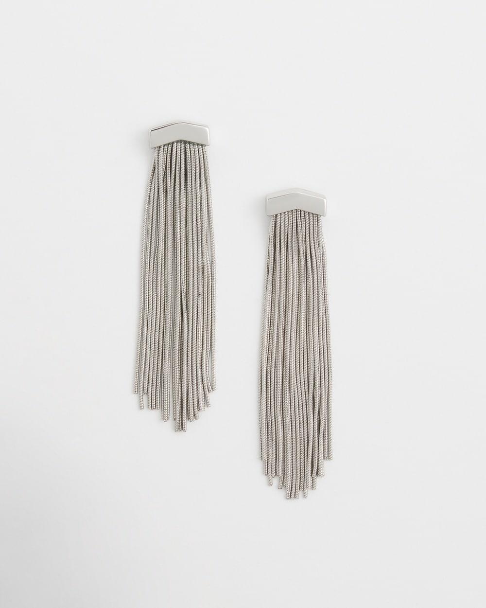 Silver Tone Tassel Earrings   Chico's - Silver - Women Product Image