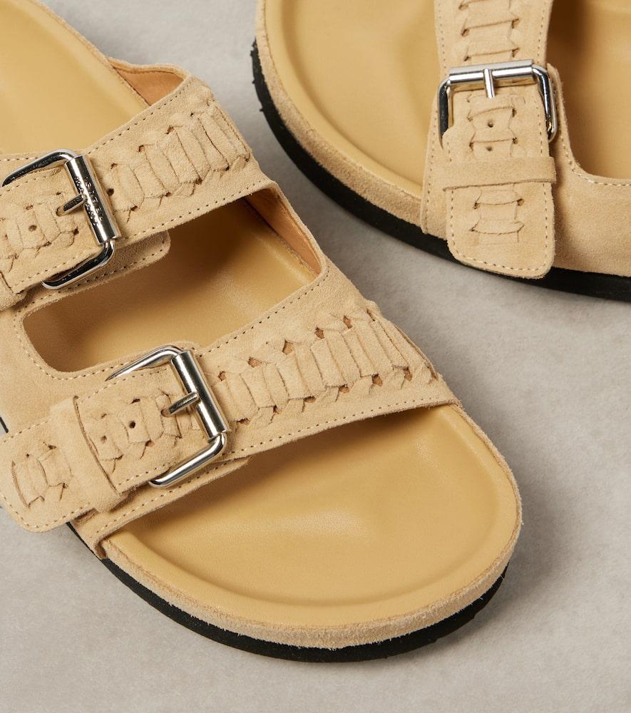 ISABEL MARANT Lennyo Studded Leather Sandals In Toffee Product Image