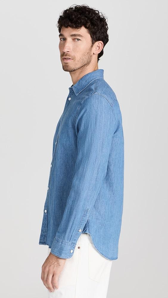 rag & bone Finch Linen Denim Long Sleeve Shirt | Shopbop Product Image