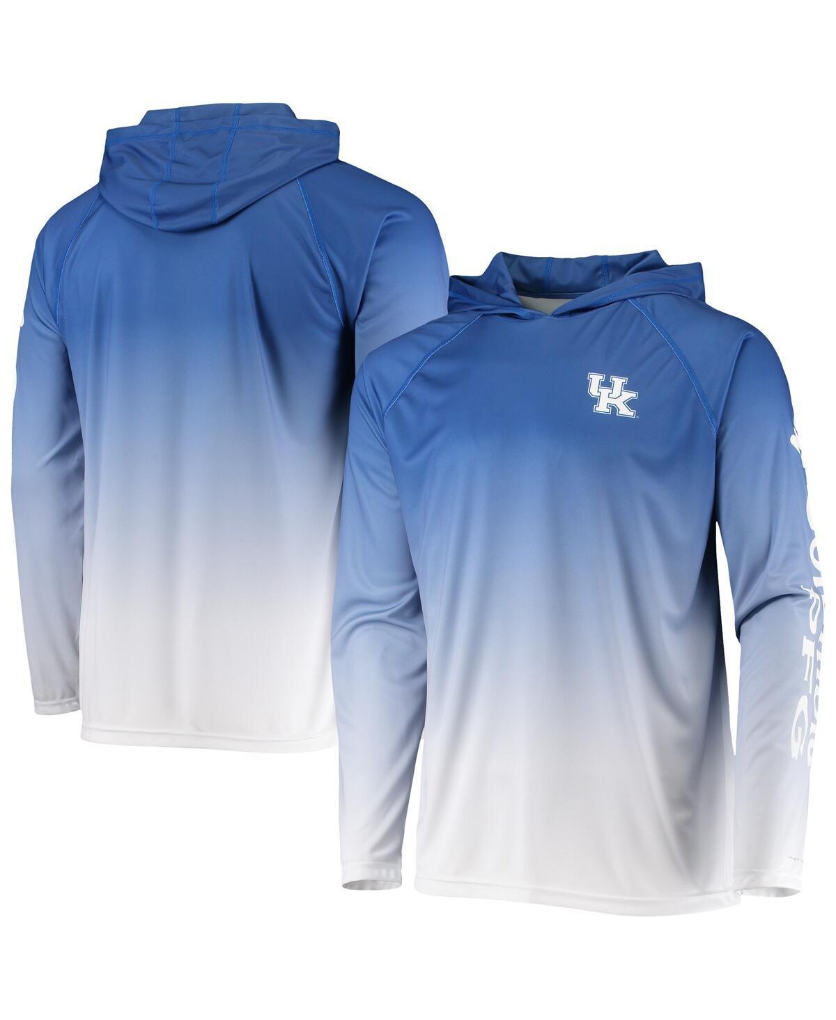 Mens Columbia PFG Royal Kentucky Wildcats Terminal Tackle Omni-Shade UPF 50 Long Sleeve Hooded Top Product Image