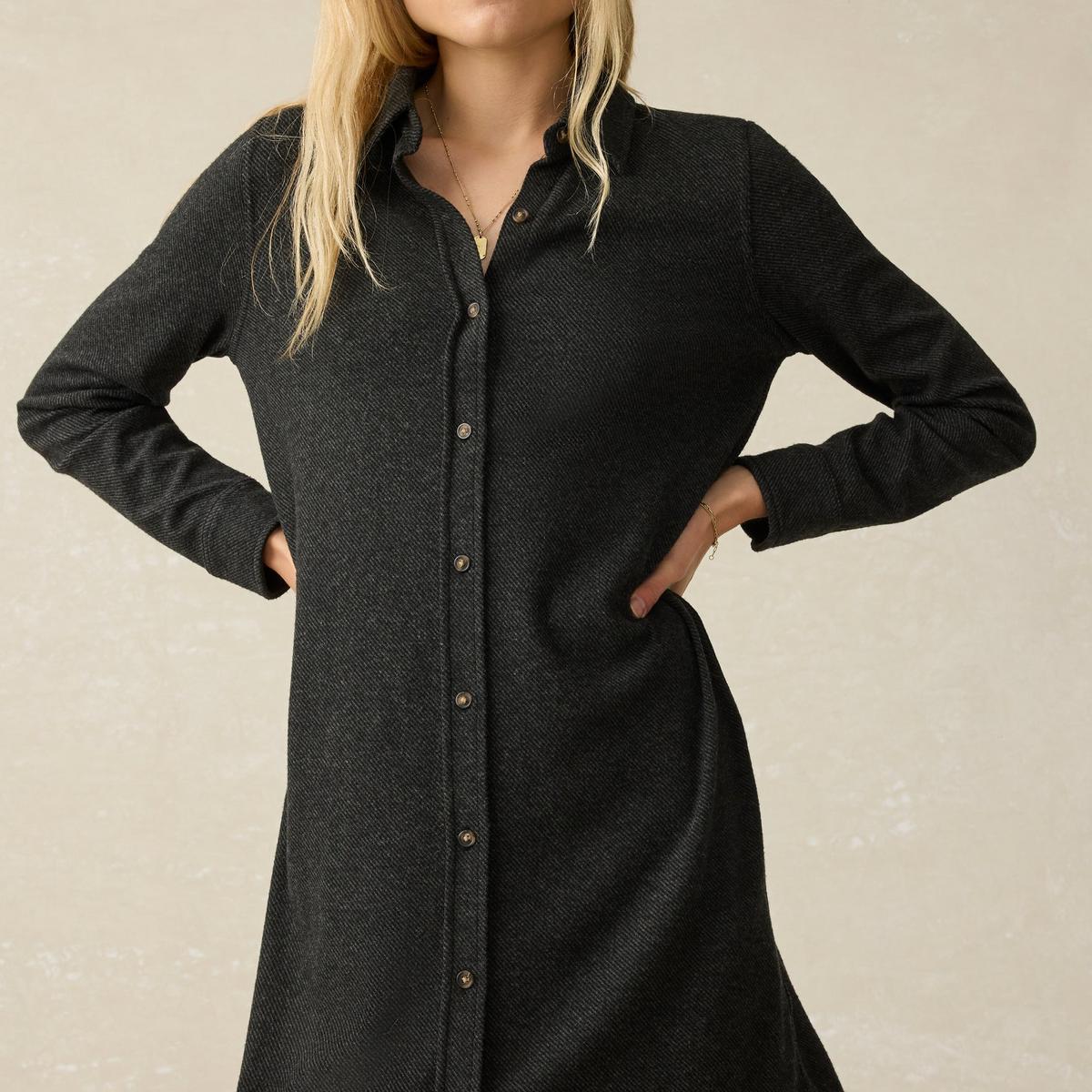 Legend Sweater Dress - HEATHERED BLACK Product Image