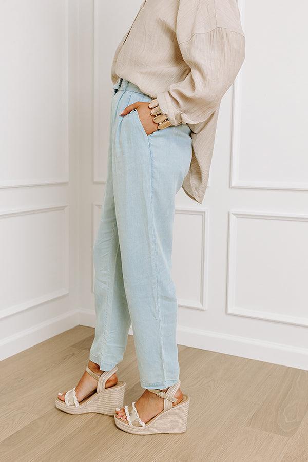 The Junie High Waist Chambray Pants Product Image