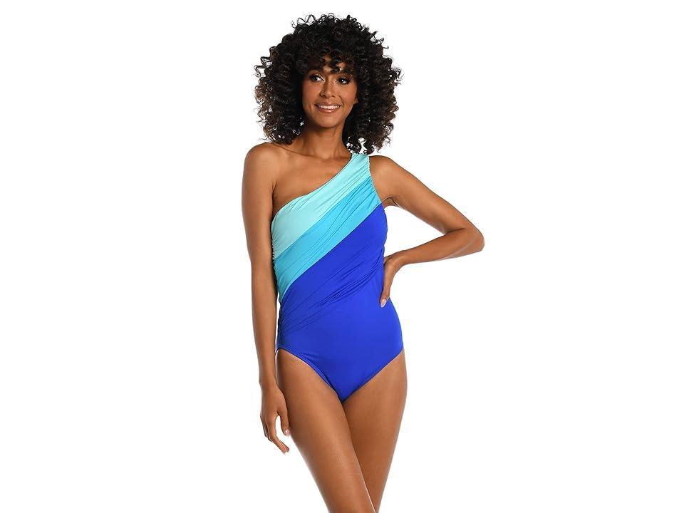 La Blanca Shirred Colorblocked One Piece Swimsuit Product Image