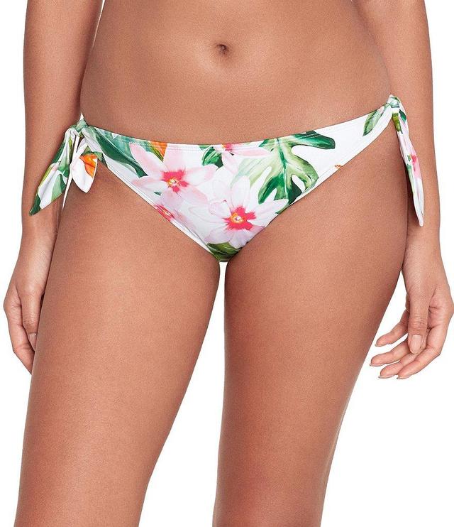 Lauren Ralph Lauren Watercolor Tropical Floral Print Side Tie Scoop Hipster Swim Bottom Product Image