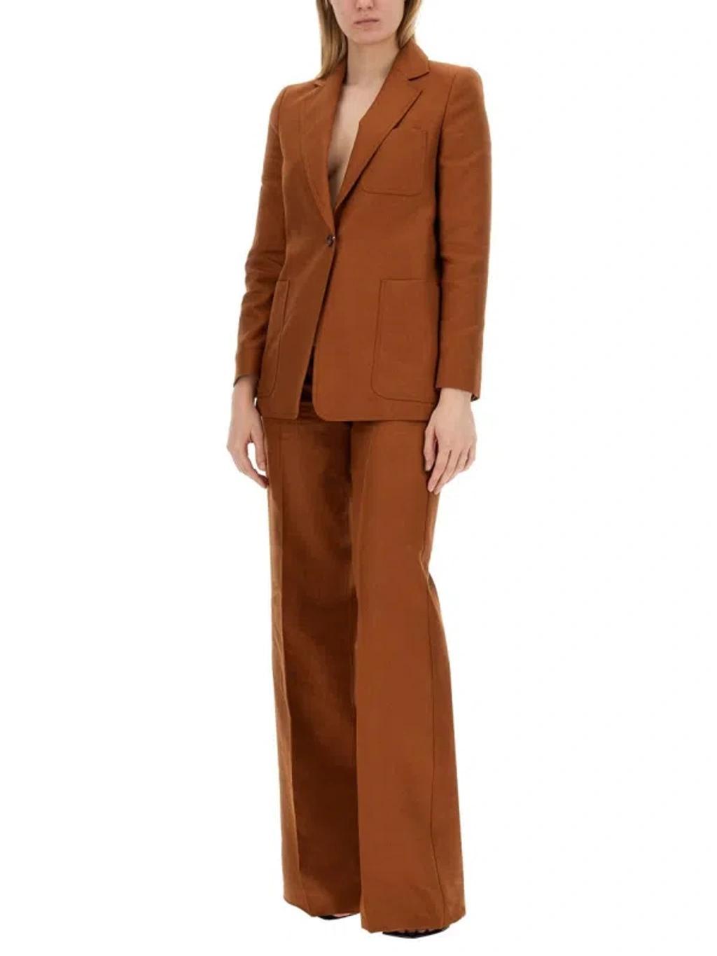 MAX MARA Blazer  Woman Color Leather In Brown Product Image