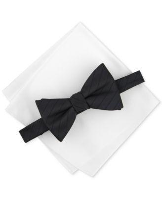 Men's Fillmore Stripe Bow Tie & Solid Pocket Square Set, Created for Macy's Product Image